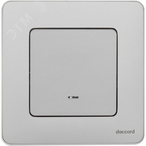 Выключатель 1-клавишный с подсветкой/индикацией 10АХ безвинтовое крепление алюминий INSPIRIA - фото 2