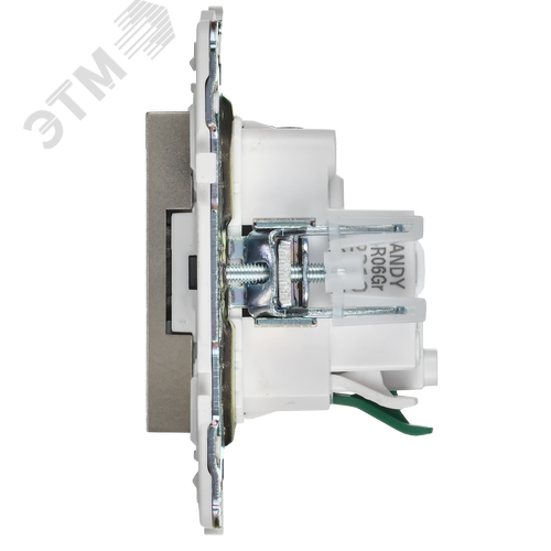 SKANDY Розетка с заземлением с защитными шторками 16А безвинтовое крепление SK-R06Sh шампань IEK - фото 3