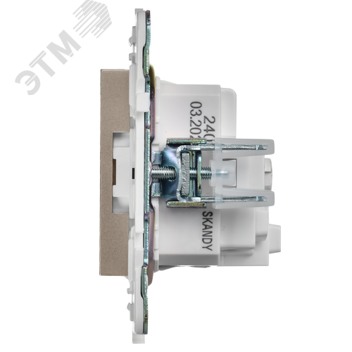 SKANDY Розетка с заземлением с защитными шторками 16А SK-R04Sa песочный IEK - фото 2