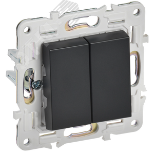 SKANDY Выключатель 2-клавишный проходной 10А SK-V05Bl черный IEK - фото 1