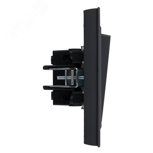 BRITE Выключатель одноклавишный 10А в сборе ВСР10-1-0-БрГ графит IEK - фото 4