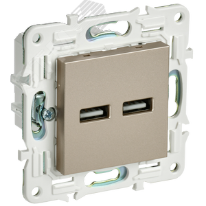 SKANDY Розетка USB A+A 3,1А SK-R15Sh шампань IEK - фото 1