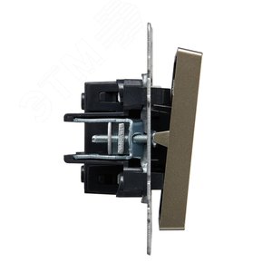 BRITE Выключатель одноклавишный проходной с индикацией 10А ВС10-1-7-БрШ шампань IEK - фото 3