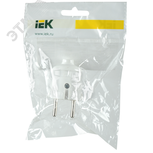 Вилка штепсельная белая 6 А - фото 2