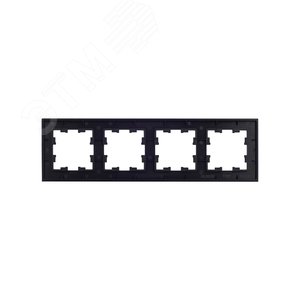 BRITE Рамка 4 поста РУ-4-1-БрЧ металл черный - фото 4