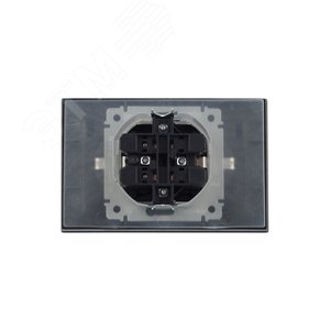 BRITE Розетка двойная с заземлением с защитными шторками и крышкой 16А в сборе IP44 РСбш12-3-44-БрС сталь - фото 6