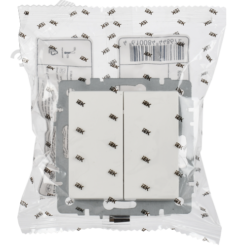 BRITE Выключатель 2-клавишный проходной 10А ВС10-2-6-БрБ белый - фото 2