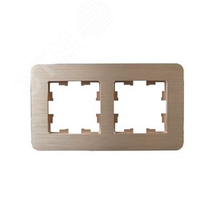 BRITE Рамка 2 поста РУ-2-1-Бр металл шампань RE AL IEK - фото 2