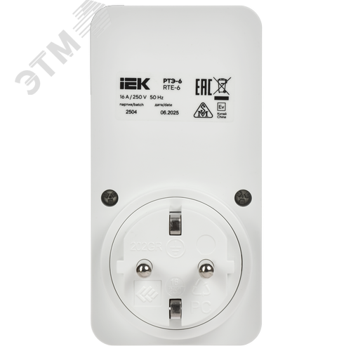 РТЭ-6 Розетка-таймер электронный 1мин 24ч 16А IP20 IEK - фото 3