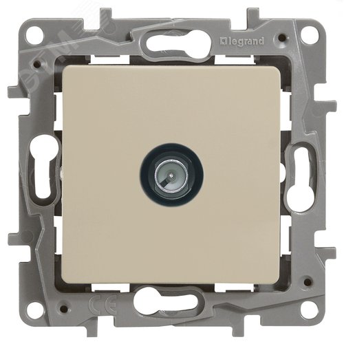 Розетка TV проходная слоновая кость ETIKA - фото 3