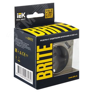 BRITE Розетка с заземлением с защитными шторками 16А с USB A+A 3,1А РЮш10-2-БрШ шампань - фото 7
