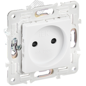 SKANDY Розетка без заземления с защитными шторками 10А SK-R01W арктический белый IEK - фото 1