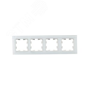 BRITE Рамка 4 поста РУ-4-2-Бр стекло белый матовый IEK - фото 2