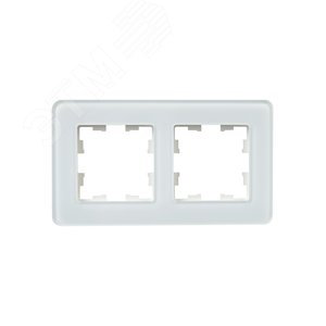 BRITE Рамка 2 поста РУ-2-2-Бр стекло белый RE IEK - фото 2