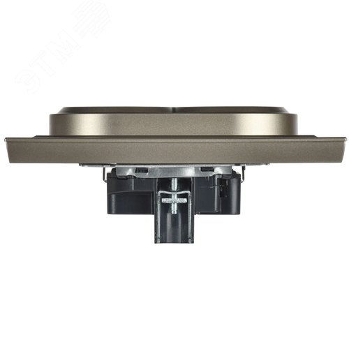 BRITE Розетка двойная с заземлением без защитных шторок 16А в сборе РС12-3-БрШ шампань - фото 2