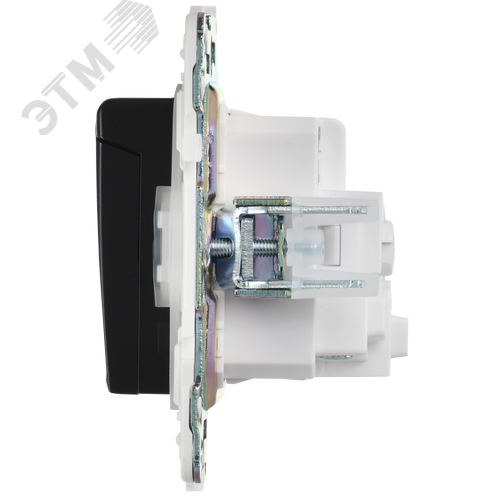 SKANDY Розетка 1-местная с заземлением с защитными шторками и крышкой 16А IP44 SK-R11Bl черный IEK - фото 2