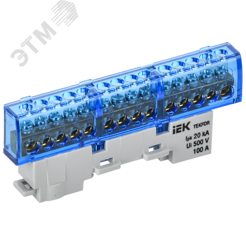 TEKFOR Шина N ноль изолированная на универсальном держателе 6х9-14-С IEK - фото 1