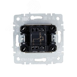 BRITE Выключатель одноклавишный проходной с индикацией 10А ВС10-1-7-БрА алюминий IEK - фото 5