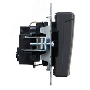 BRITE Розетка с заземлением с защитными шторками и крышкой 16А IP20 РСбш10-3-БрГ графит - фото 3