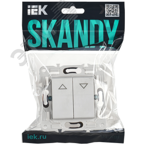SKANDY Выключатель жалюзи 10А SK-V12W арктический белый IEK - фото 2