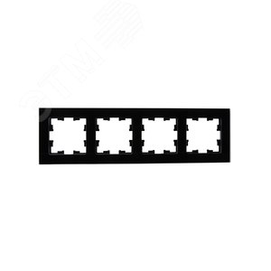 BRITE Рамка 4 поста РУ-4-2-БрЧ стекло черный - фото 2