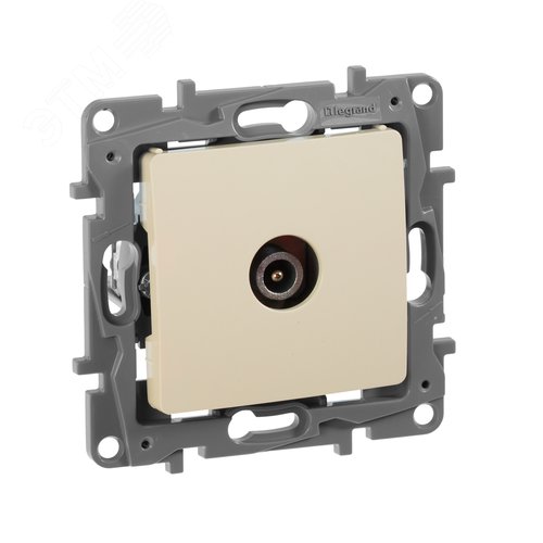 Розетка TV проходная слоновая кость ETIKA - фото 1