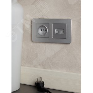 BRITE Розетка без заземления без защитных шторок 10А РС10-1-0-БрА алюминий - фото 7