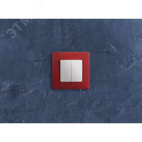 Выключатель 2-клавишный 10А безвинтовое крепление белый ETIKA - фото 3