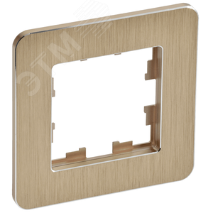 BRITE Рамка 1 пост РУ-1-1-Бр металл шампань RE AL IEK - фото 1