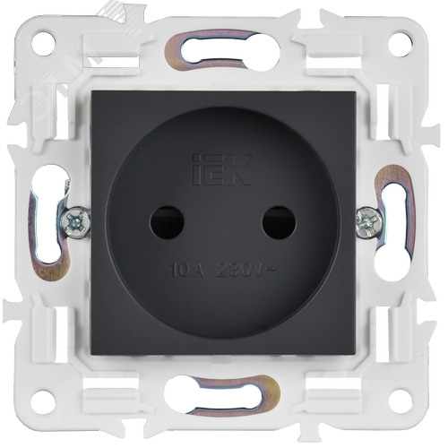 SKANDY Розетка без заземления с защитными шторками 10А SK-R01T титан IEK - фото 2