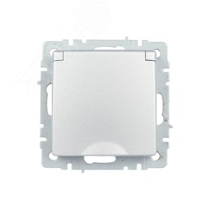 BRITE Розетка с заземлением с защитными шторками и крышкой 16А IP44 РСбш10-3-44-БрА алюминий - фото 5