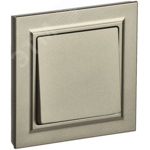 BRITE Выключатель одноклавишный 10А в сборе ВСР10-1-0-БрШ шампань IEK - фото 1