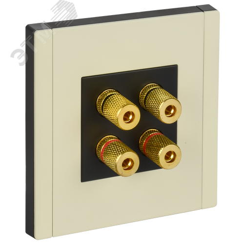 Изображение товара FORTE&PIANO Аудиорозетка 4-местная FP839M металл слоновая кость IEK (шт)