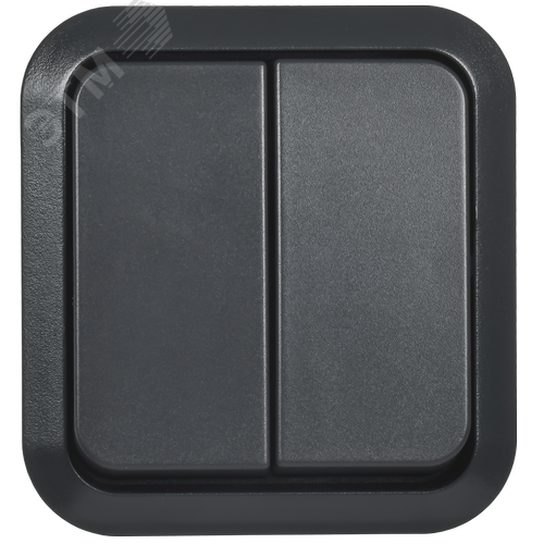 TORS Выключатель двухклавишный проходной 10А IP55 TS125 графит IEK - фото 3