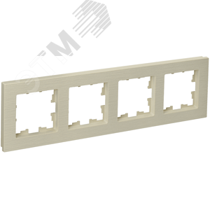 BRITE Рамка 4 поста РУ-4-Бр бежевый рифленый IEK - фото 1