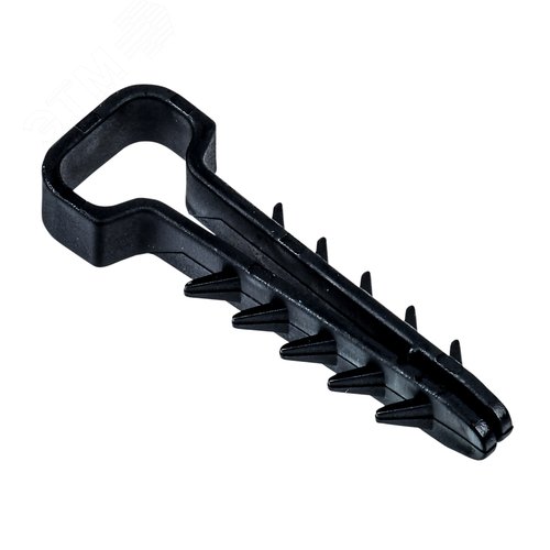 Изображение товара Дюбель-хомут 6х14мм для плоского кабеля нейлон черный (25шт/упак) IEK (упак)