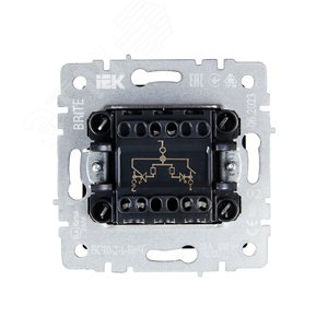 BRITE Выключатель двухклавишный с индикацией 10А ВС10-2-1-БрЧ черный - фото 5