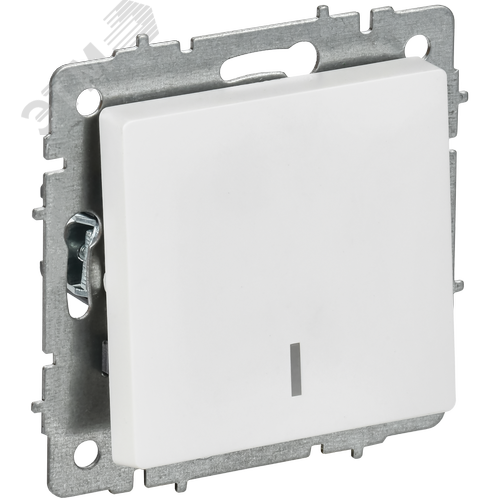 Изображение товара BRITE Выключатель 1-клавишный проходной с индикацией 10А ВС10-1-7-БрАБ арктический белый IEK (шт)