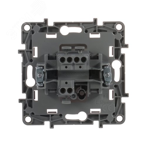 Выключатель 1-клавишный проходной 10А безвинтовое крепление белый ETIKA - фото 3