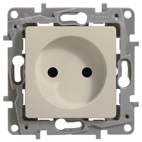 Розетка 1-местная без заземления без защитных шторок 16А слоновая кость ETIKA - фото 2