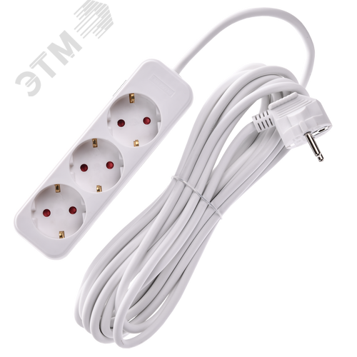 Удлинитель UMA У03 3 места 2P+PE 5м 3х1мм2 10А белый - фото 3