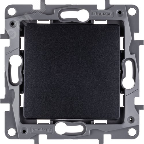 Выключатель 1-клавишный 10А безвинтовое крепление антрацит ETIKA - фото 2