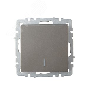 BRITE Выключатель одноклавишный проходной с индикацией 10А ВС10-1-7-БрС сталь IEK - фото 2