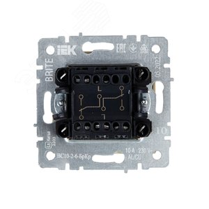 BRITE Выключатель двухклавишный проходной 10А ВС10-2-6-БрКр бежевый - фото 5