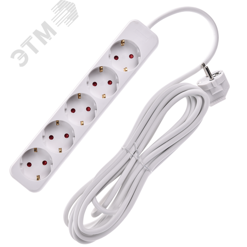 Удлинитель UMA У05 5 мест 2P+PE 5м 3х1мм2 10А белый - фото 3