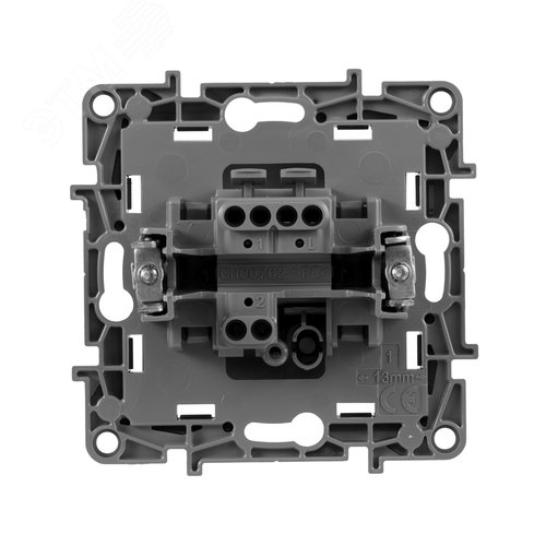 Выключатель 1-клавишный 10А безвинтовое крепление алюминий ETIKA - фото 2