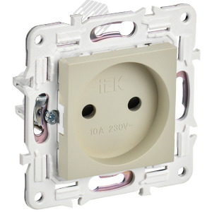 Изображение товара SKANDY Розетка без заземления с защитными шторками 10А SK-R01B бежевый IEK (шт)