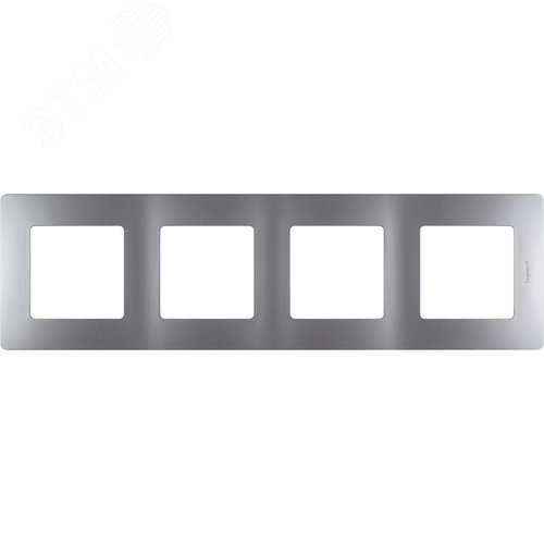 Рамка 4-местная алюминий ETIKA - фото 2