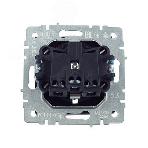 BRITE Розетка с заземлением с защитными шторками 16А РС14-1-0-БрГ графит - фото 5