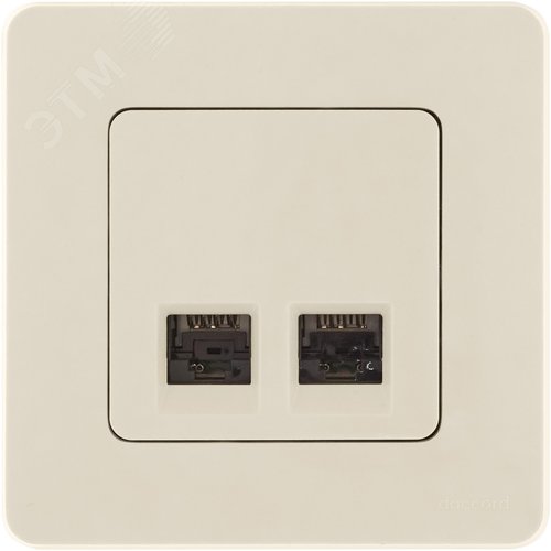 Розетка компьютерная двойная RJ45 категория 6 UTP слоновая кость INSPIRIA - фото 3